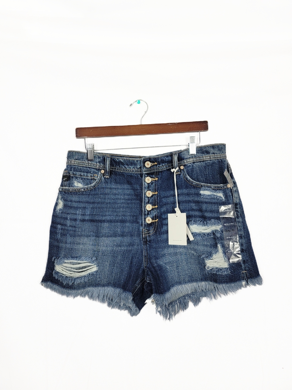 Women's NWT Kancan Size 29 Denim Distressed High-Rise Women’s Shorts